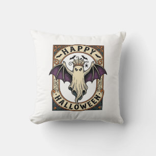 Halloween Bat Ghost Vintage Engraving Shirt_1 Cushion