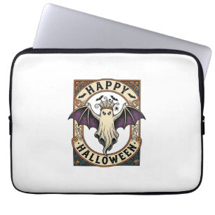 Halloween Bat Ghost Vintage Engraving Shirt_1 Laptop Sleeve