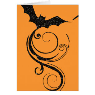 Halloween Bat Glitter Texture 2 Greeting Card