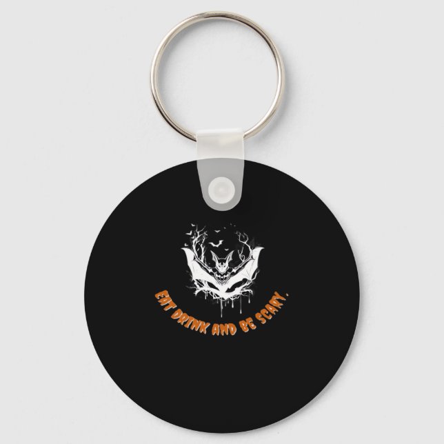 Halloween Bat Hanging For The Essential Key Ring (Front)