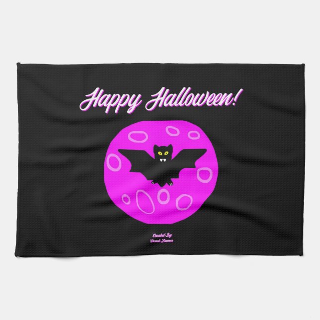 Halloween Bat Kitchen Towel (Horizontal)