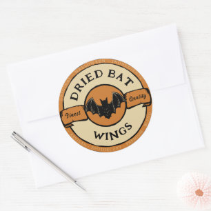 halloween bat lable classic round sticker