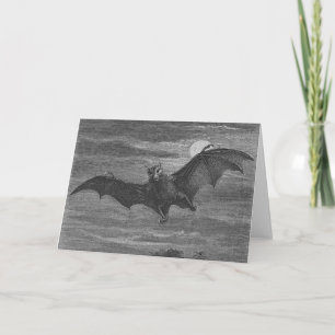 Halloween Bat Lithograph Card