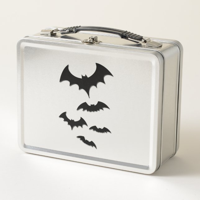 halloween bat metal lunch box (Front)