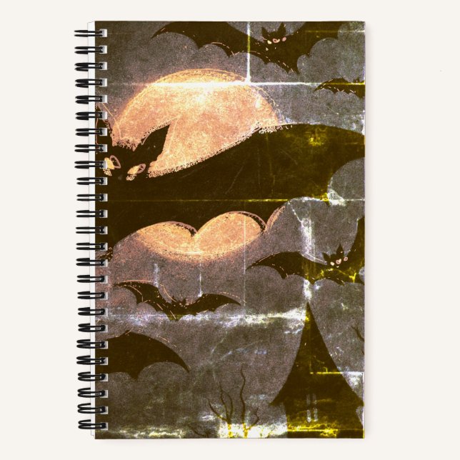 Halloween Bat Moon Notebook (Front)