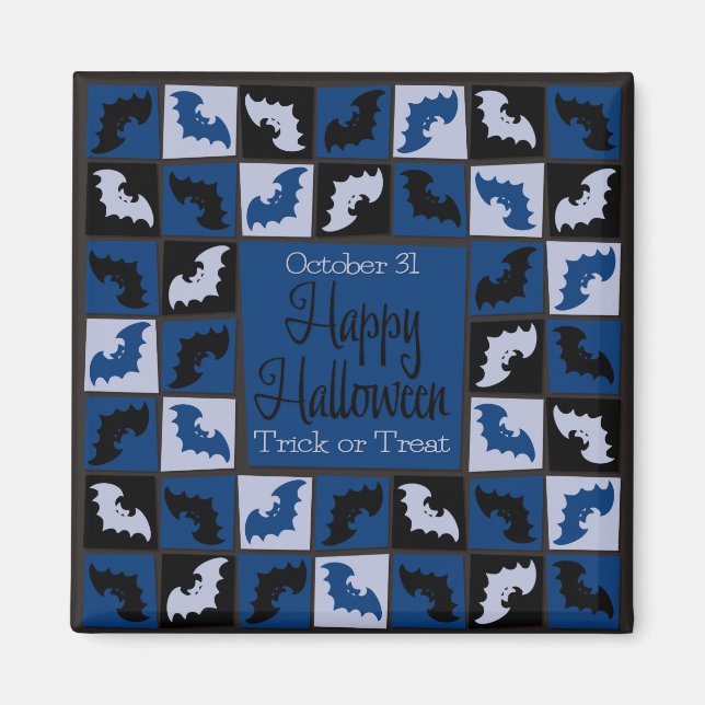Halloween bat mosaic magnet (Front)