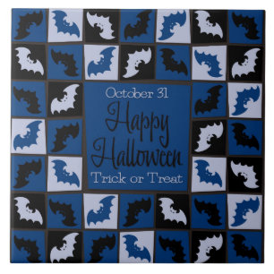 Halloween bat mosaic tile