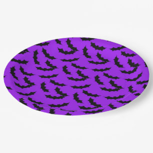 Halloween Bat pattern party paper plate