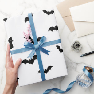 Halloween Bat Pattern Spooky Wrapping Paper