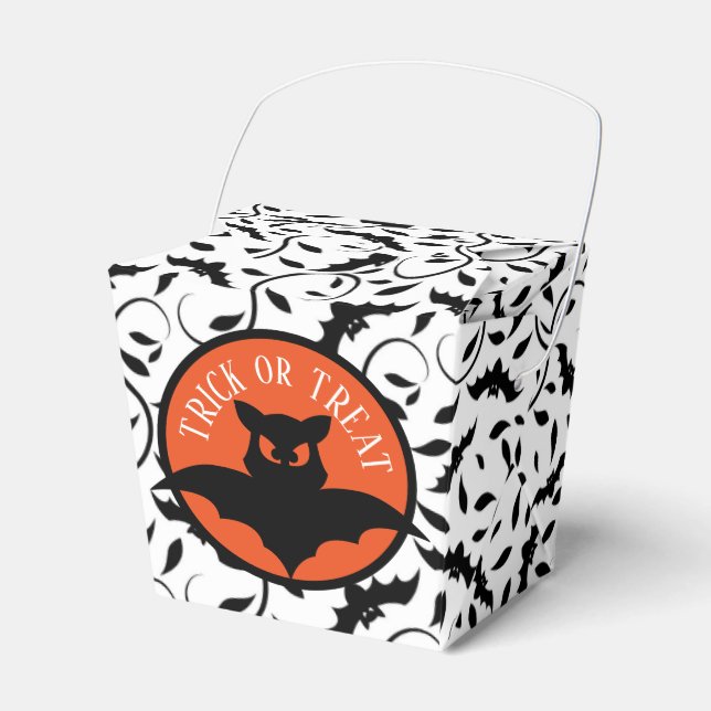 Halloween Bat Pattern /Trick or Treat Cute Bat Favour Box (Front Side)