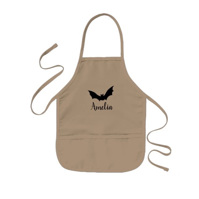 Halloween Bat Personalised Name Children’s Apron (Front)