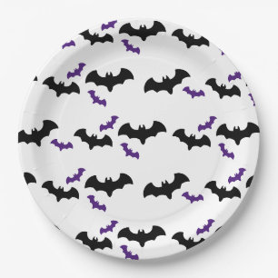 Halloween Bat Print Paper Plate
