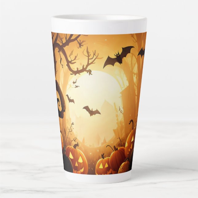 Halloween/Bat/Pumpkin/Fall  Latte Mug (Front)