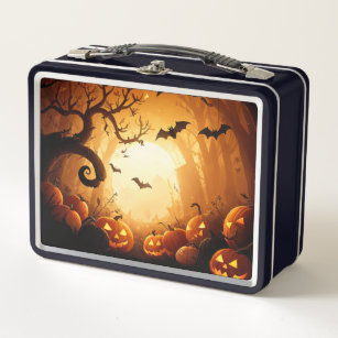 Halloween/Bat/Pumpkin/Fall  Metal Lunch Box