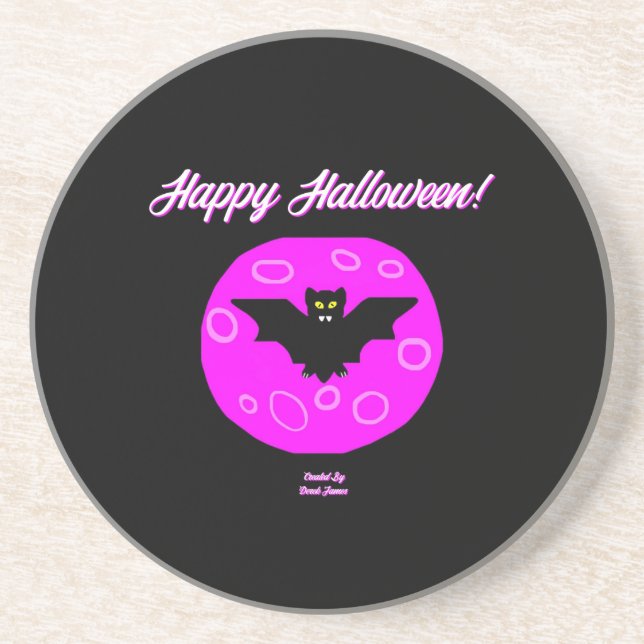 Halloween Bat Sandstone Coaster (Front)
