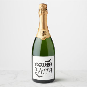 Halloween Bat Sparkling Wine Label
