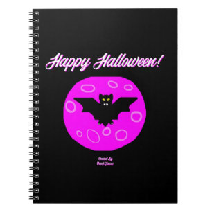 Halloween Bat Spiral Photo Notebook