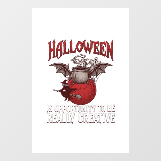 Halloween Bat Winged Cauldron Flying Witch Ghost (Sheet)