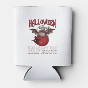 Halloween Bat Winged Cauldron Flying Witch Ghost Can Cooler