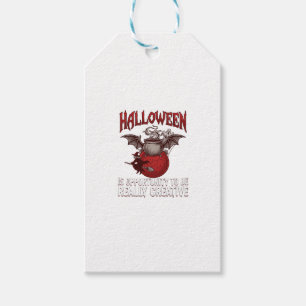 Halloween Bat Winged Cauldron Flying Witch Ghost Gift Tags