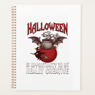 Halloween Bat Winged Cauldron Flying Witch Ghost Planner