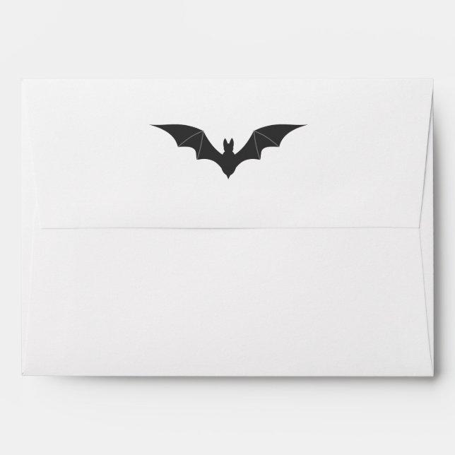 halloween bat with chequered black and orange envelope (Back (Top Flap))