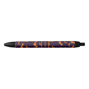Halloween Bat With Custom Name Black Ink Pen