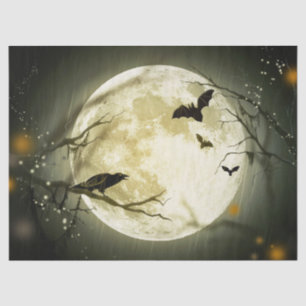Halloween Bats and Birds Moon Tissue Paper