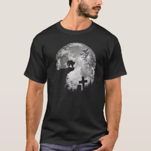 Halloween Bats And Black Cats Witchs Moon Trick Tr T-Shirt