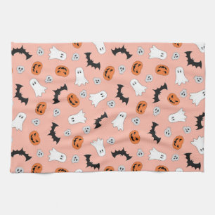 Halloween Bats and Ghost design Tea Towel