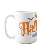 Halloween Bats and Pumpkin Mug