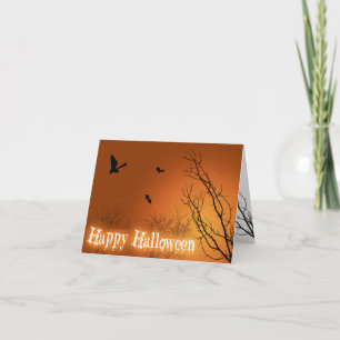 Halloween Bats and Trees Card