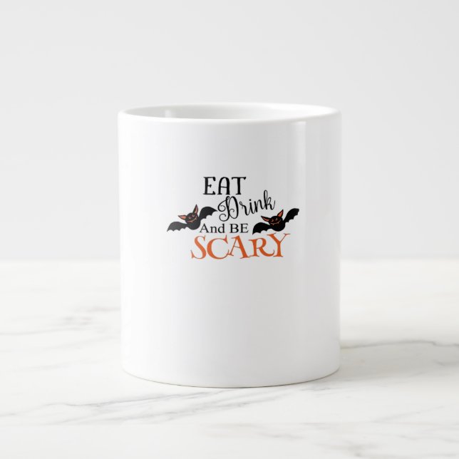 Halloween Bats Be Scary Funny Meme Large Coffee Mug (Front)