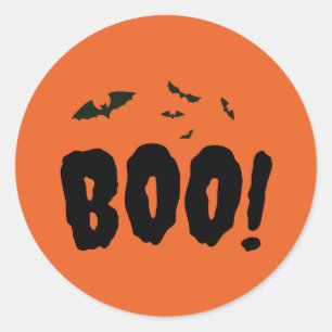 Halloween Bats Boo Classic Round Sticker