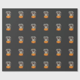 Halloween Bats Cats and Pumpkins Cute Kitten Desig Wrapping Paper