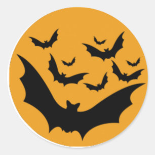 Halloween Bats Classic Round Sticker