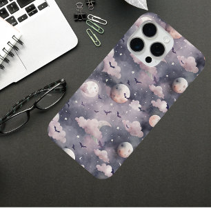 Halloween Bats Cute Spooky Night Pattern iPhone 15 Pro Max Case