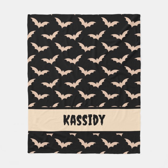 Halloween Bats Fleece Blanket (Front)
