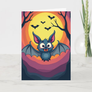 Halloween Bats Moonlit Grin Card