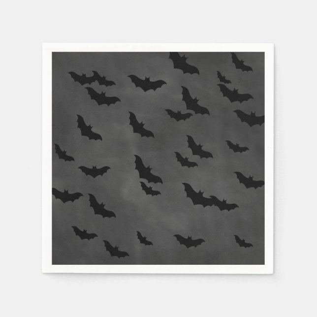 Halloween Bats on Chalkboard Napkin (Front)