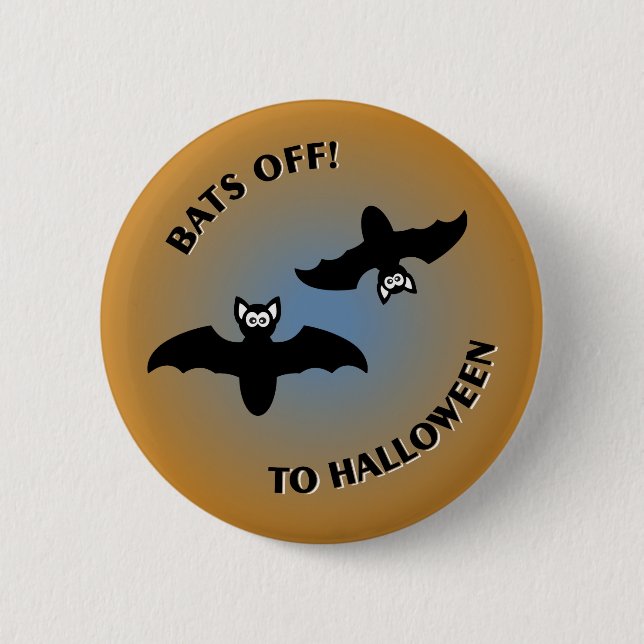 Halloween Bats Orange Blue 6 Cm Round Badge (Front)