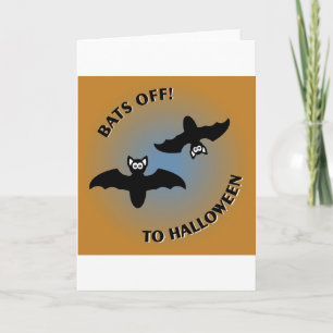 Halloween Bats Orange Blue Card