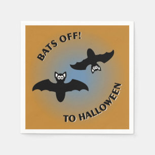 Halloween Bats Orange Blue Napkin