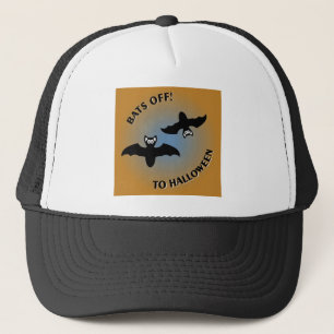 Halloween Bats Orange Blue Trucker Hat