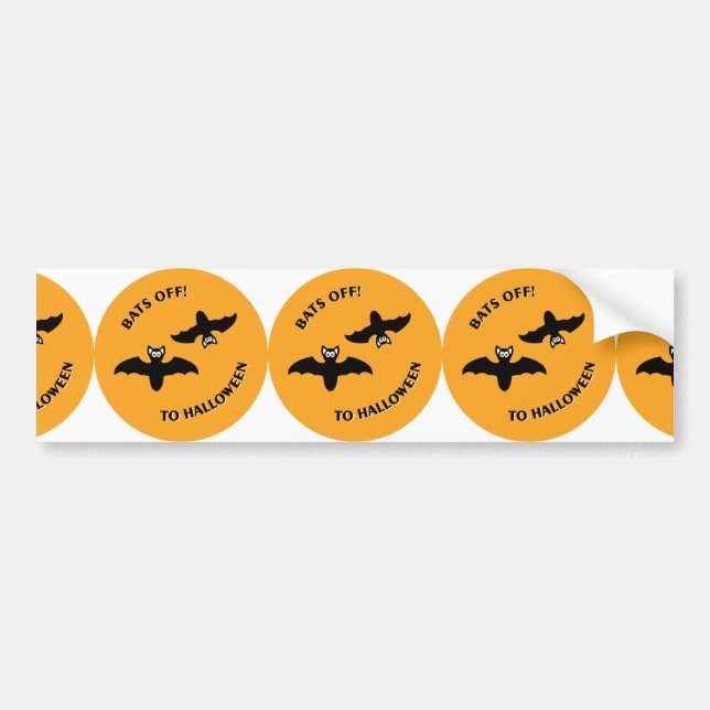 Halloween Bats Orange Bumper Sticker (Front)