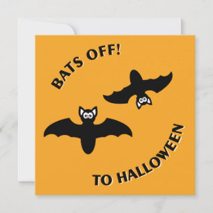 Halloween Bats Orange Invitation