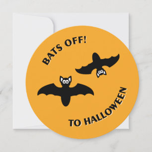 Halloween Bats Orange Invitation