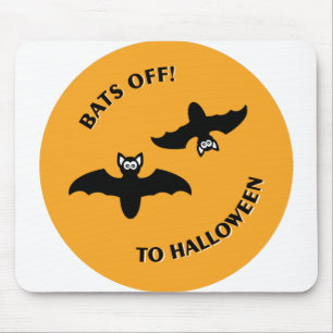 Halloween Bats Orange Mouse Pad