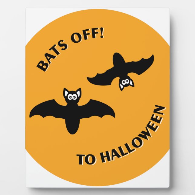 Halloween Bats Orange Plaque (Front)
