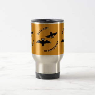 Halloween Bats Orange Travel Mug